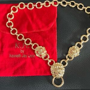 1980’s Kenneth Jay Lane Gold Lion Necklace